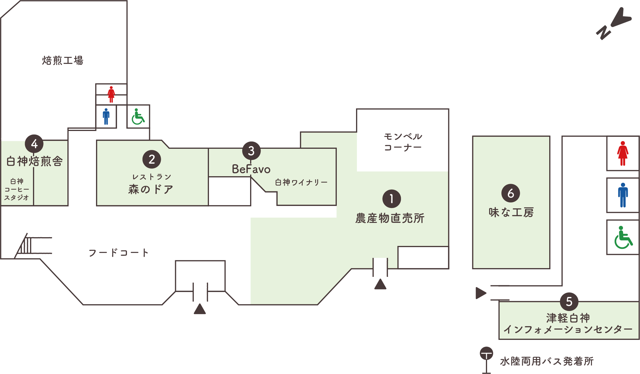 道の駅「津軽白神」館内図